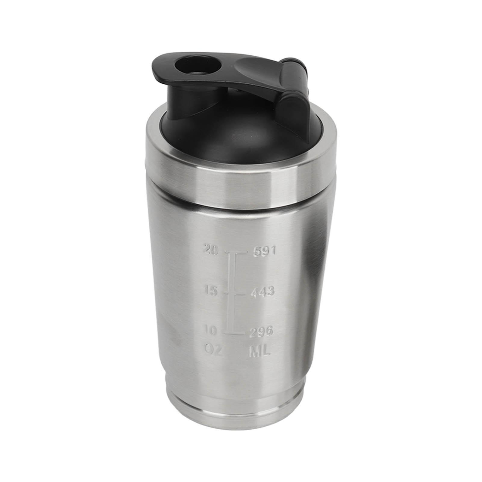 Shaker Bottle Stainless Steel Protein Shaker with Scales Portable Shaker Cup for Protein Mix Pre Workout