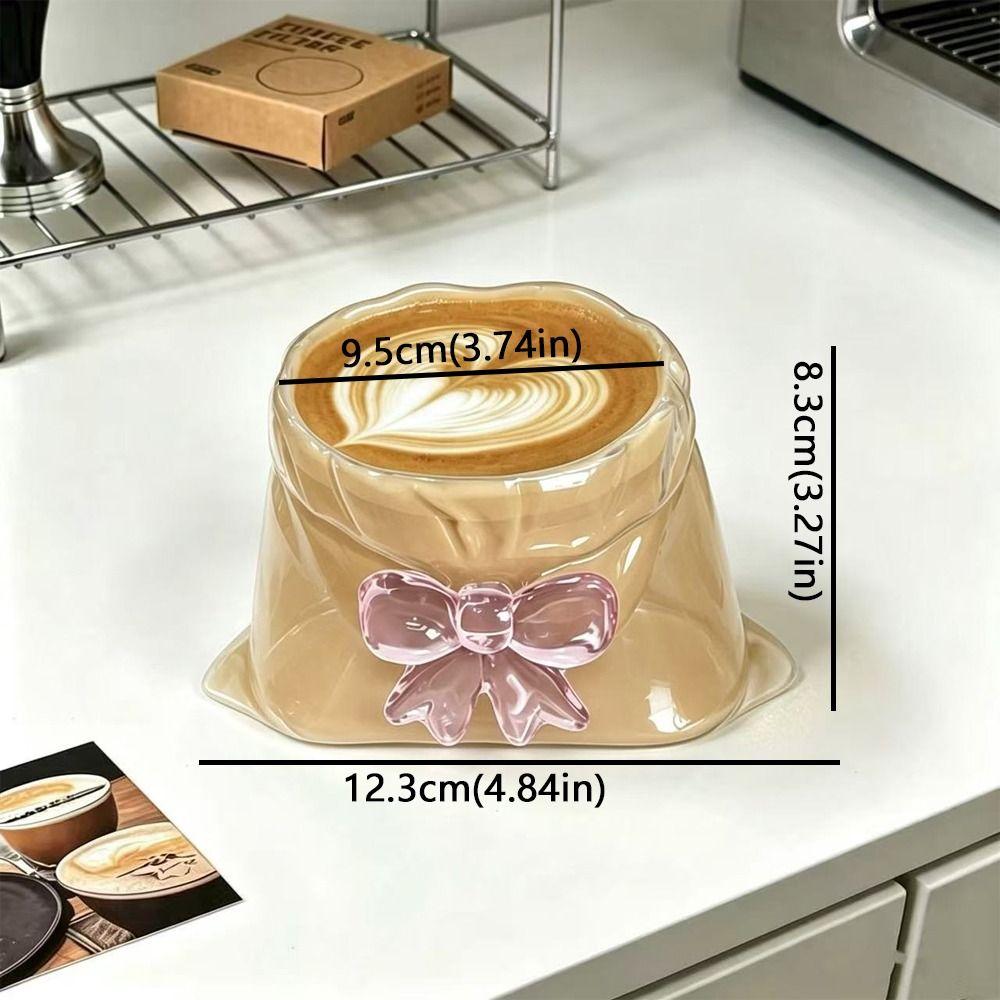 Transparent Cloth Bag Shaped Mug Heat-Resistant Espresso Cup Tea Cup Milk Glass Cup  Afternoon Tea
