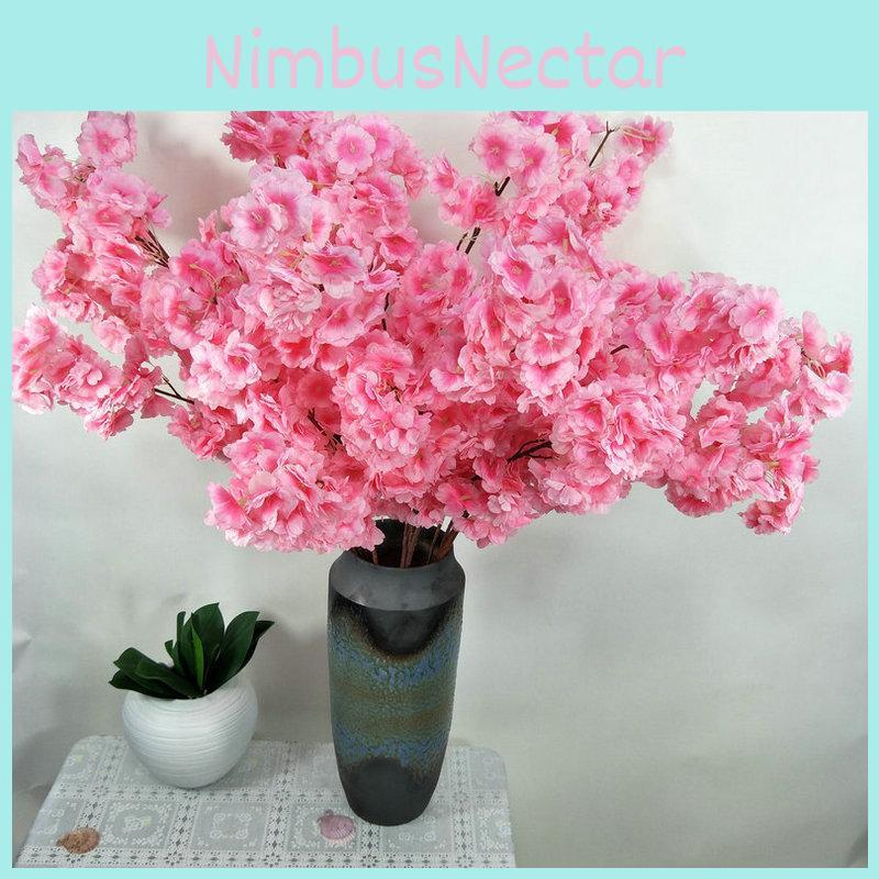 Cherry Artificial Blossom Stems Floral Arrangement Decoration Props Photography