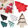 Christmas Tree Shape Living Room Candy Snacks Nuts Seeds Dry Fruits Plastic Plate Dishes Bowl Breakfast Plates Tray Tableware