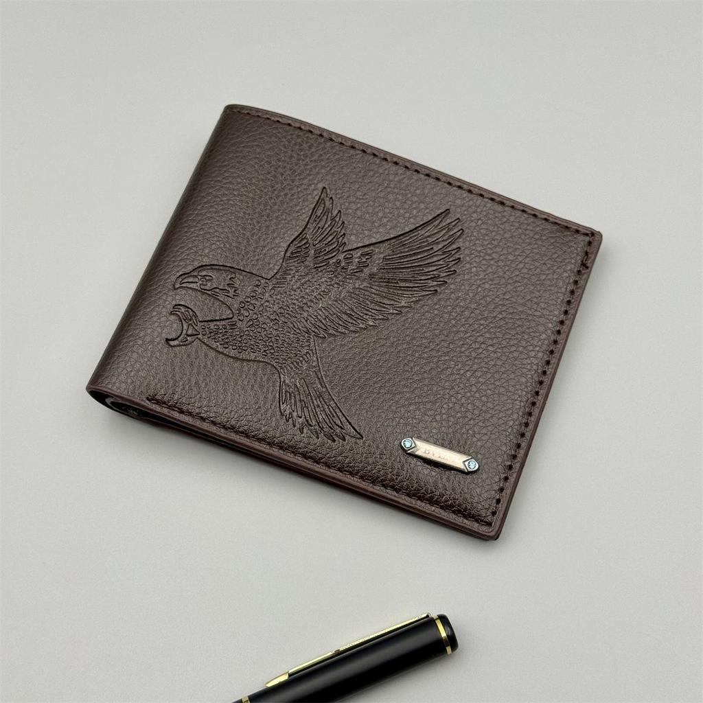 Men's Eagle Pattern Soft Leather Slim Wallet: Popular Fast-Selling Style
