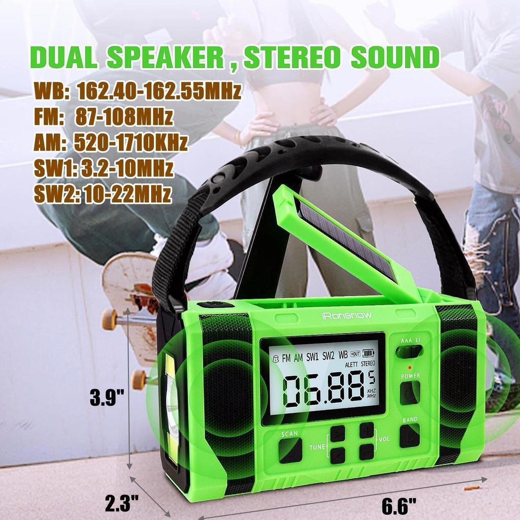 Multi-functional Solar Hand-Crank Emergency Radio with Mobile Charging and Digital Tuning