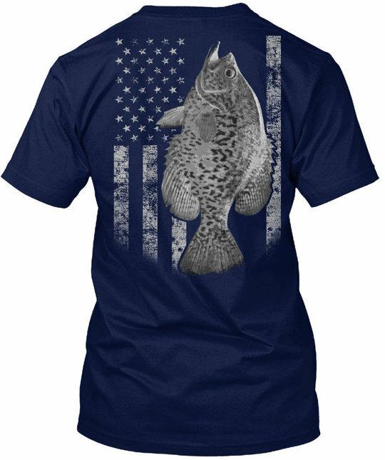 Real Crappie Fishing Flag T-Shirt XL