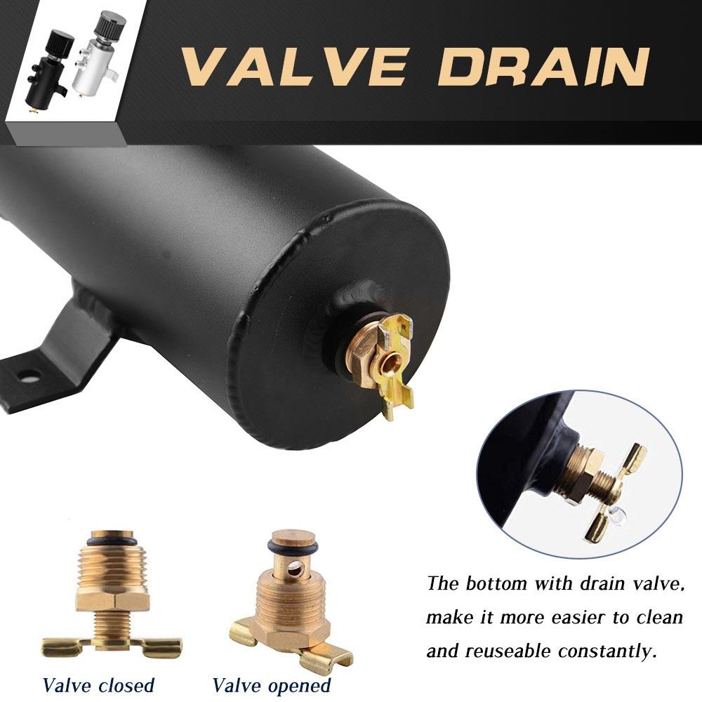 Universal 0.75L Car Oil Catch Tank Can Reservoir With Breather Car Fuel Filter Modified Parts