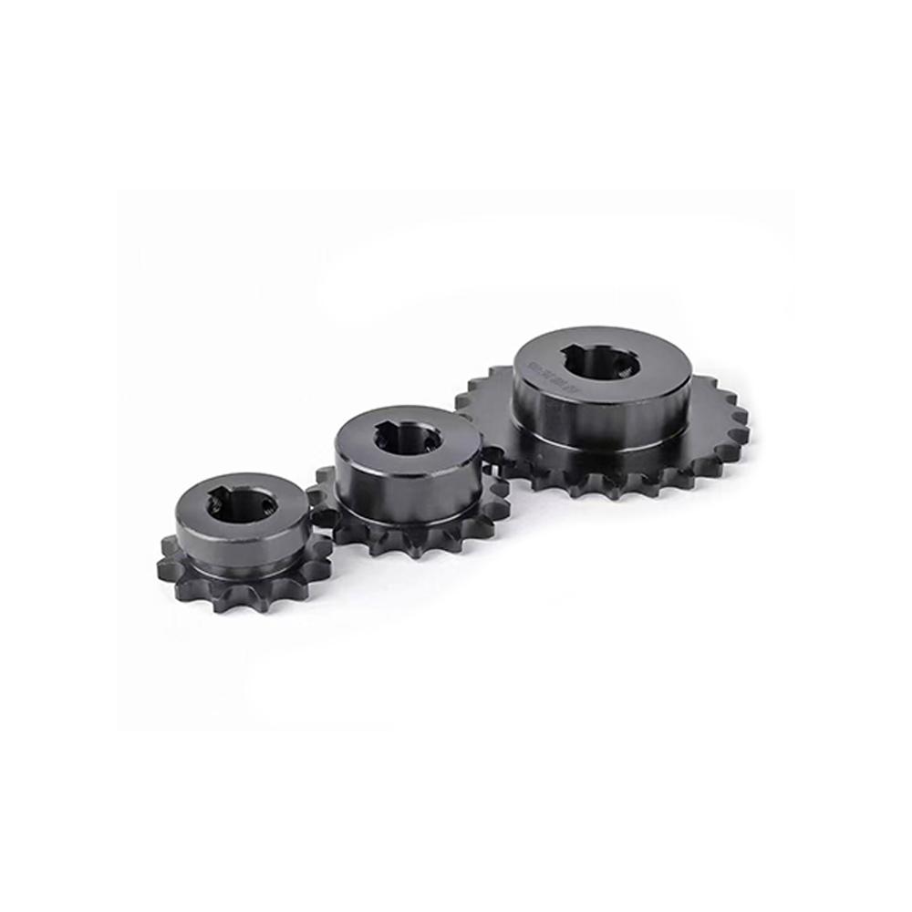 4-point 08B Sprocket Industrial Gear 22T-30Teeth 45 # Steel Inner Hole: 20-40mm Steel Blackened 08B High-frequency Quenching