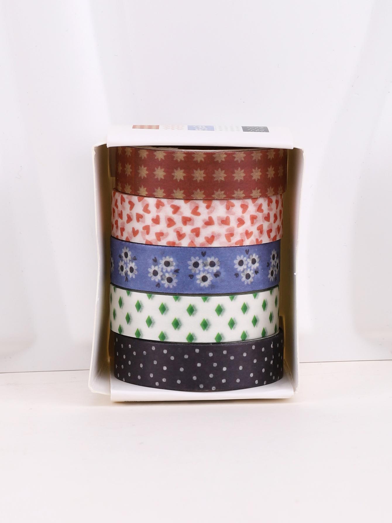 

5rolls/box Colored washi tape Decorative Tapes for Scrapbook, Gift Wrap - Stationery scrapbooking supplies Adhesive washi tape