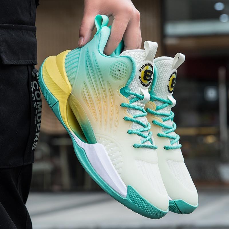 Basketball shoes men's summer breathable high-top shoes shock-absorbing luminous wear-resistant sneakers men's