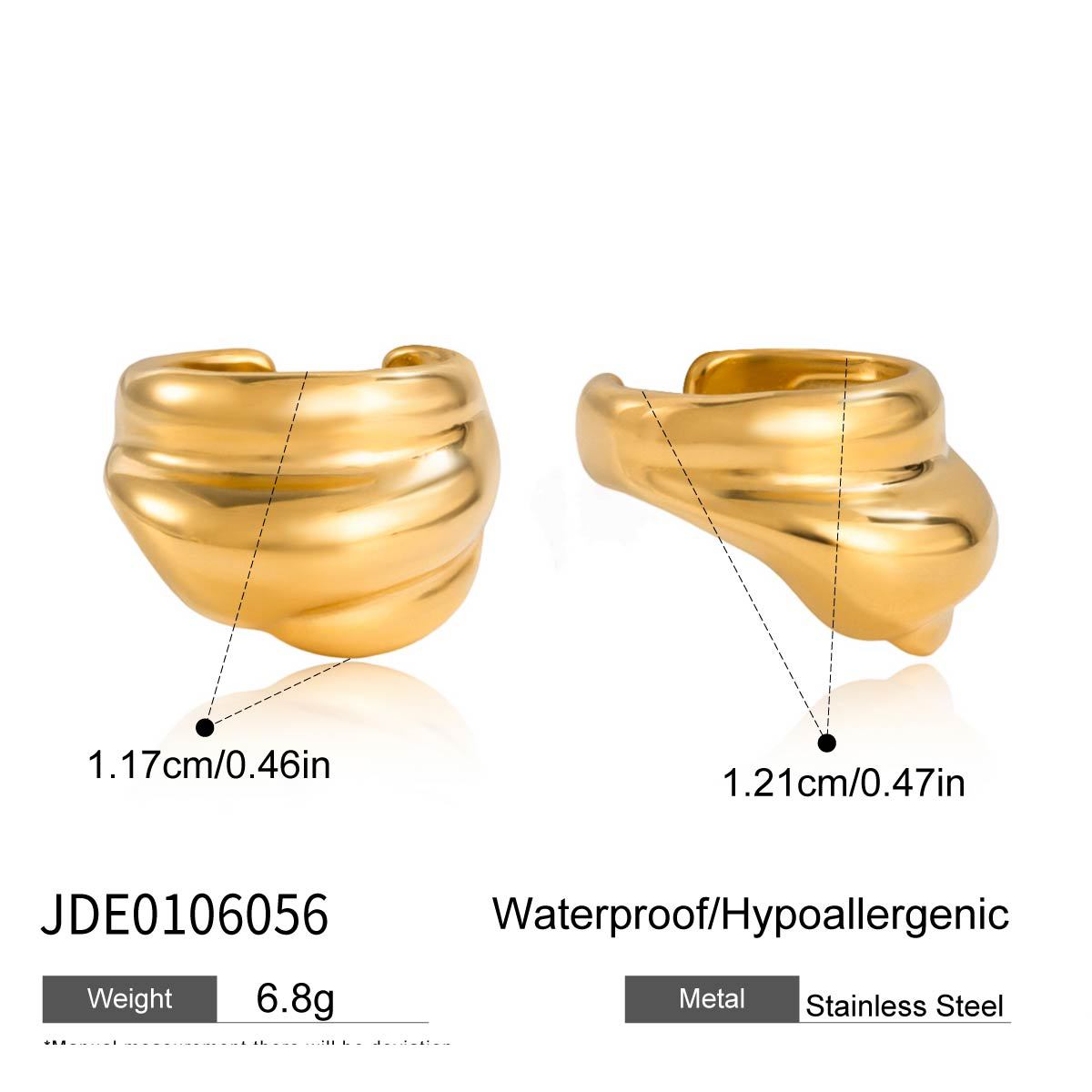 Чувство дизайна Классический стиль Глянцевые многослойные клипсы для ушей из 18-каратного золота Универсальные украшения