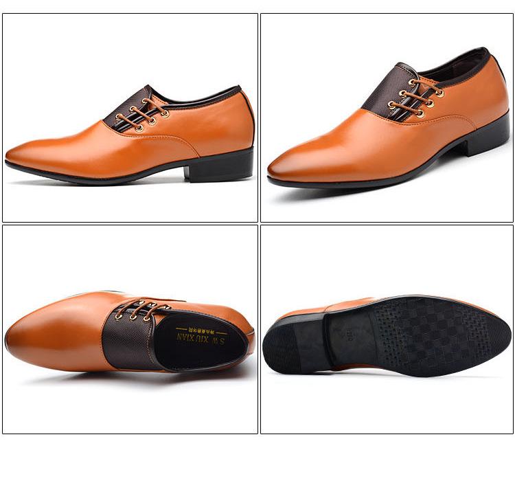 Men's Large Size Korean Style Leather Formal Business Shoes - British Pointed Toe, Breathable, Non-slip