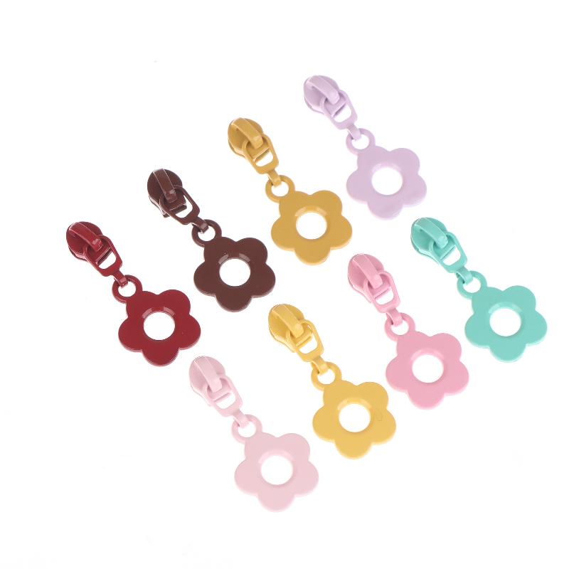 10Pcs Cute Little Flower Zipper Head For #3 Nylon Zippers Suitable For Home Sewing Diy Handmade Zipper Replacement
