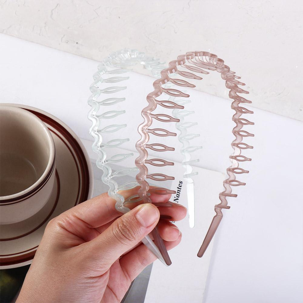 Hair Hoop Hair Comb Knotted Headwear Non-slip For Girls Korean Style Hairband Toothed Hair Band Wave Headband Hair Accessories