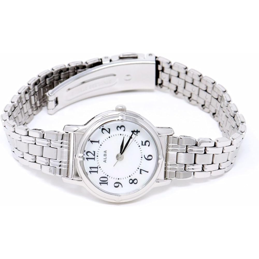 Seiko Alba Women's Quartz Watch Stainless Steel Analog 5 ATM Water Resistant White Dial Silver Case