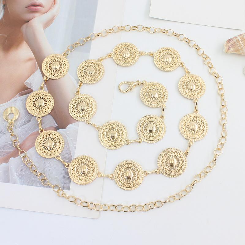 

Mary Spring/summer hook-adjustable waist chain - women s european & american fashion metal link chain for dress and sweater decoration золотой