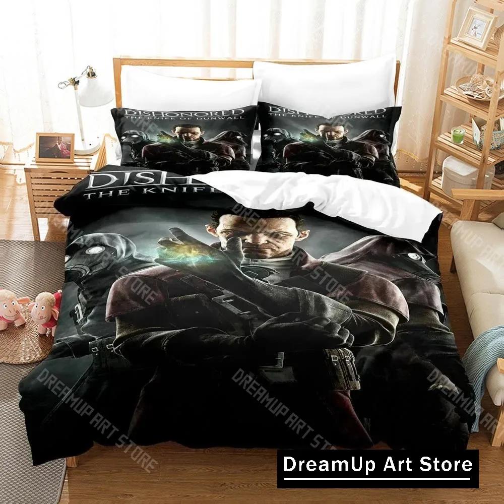 3D Printed Game Bed Sheet Sets Dishonored Bedding Set Single Twin Full Queen King Size Bed Set Adult Kid Bedroom Duvetcover