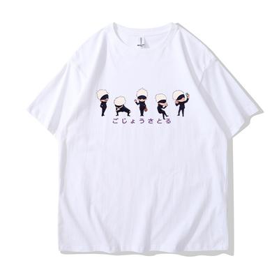 Anime Lil Gojo NadrukiMęska Bawełniana Koszulka Odzież Osobowość Ulica Hip Hop T-Shirty Oversize Casual damska Krótki Rękaw1334