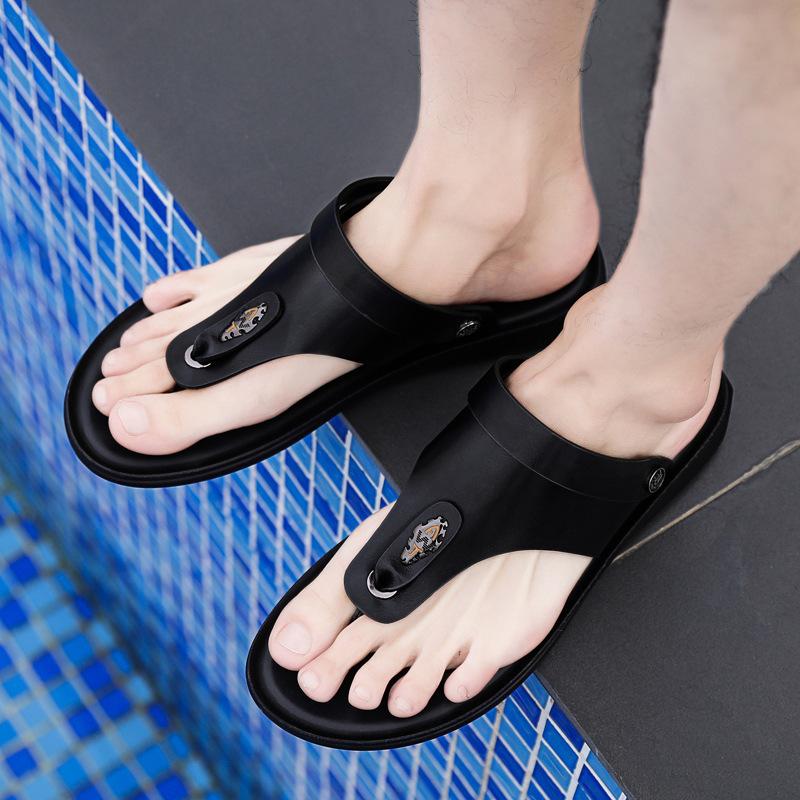 New summer sandals personalized flip-flops outdoor dual-purpose leather cool slippers