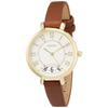 Fieldwork Tova Analog Watch with Date Display, Gold Leather Strap, Brown, YM054-4, Women's