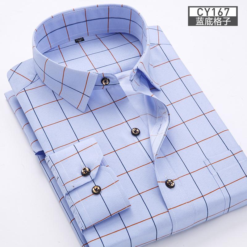New Men s Shirt Thin Long-sleeved Printed Spring/summer Non-ironing Business Casual Slim Slim Fashion Breathable Shirt 38
