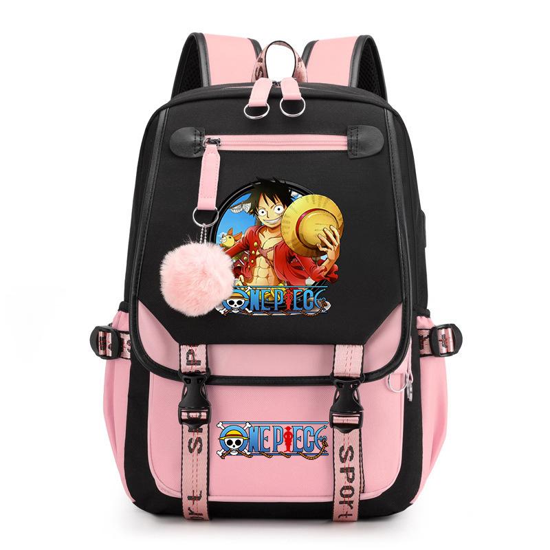 Peripheral Printed Backpack Usb Computer Bag Large Capacity School Bag Travel Bag