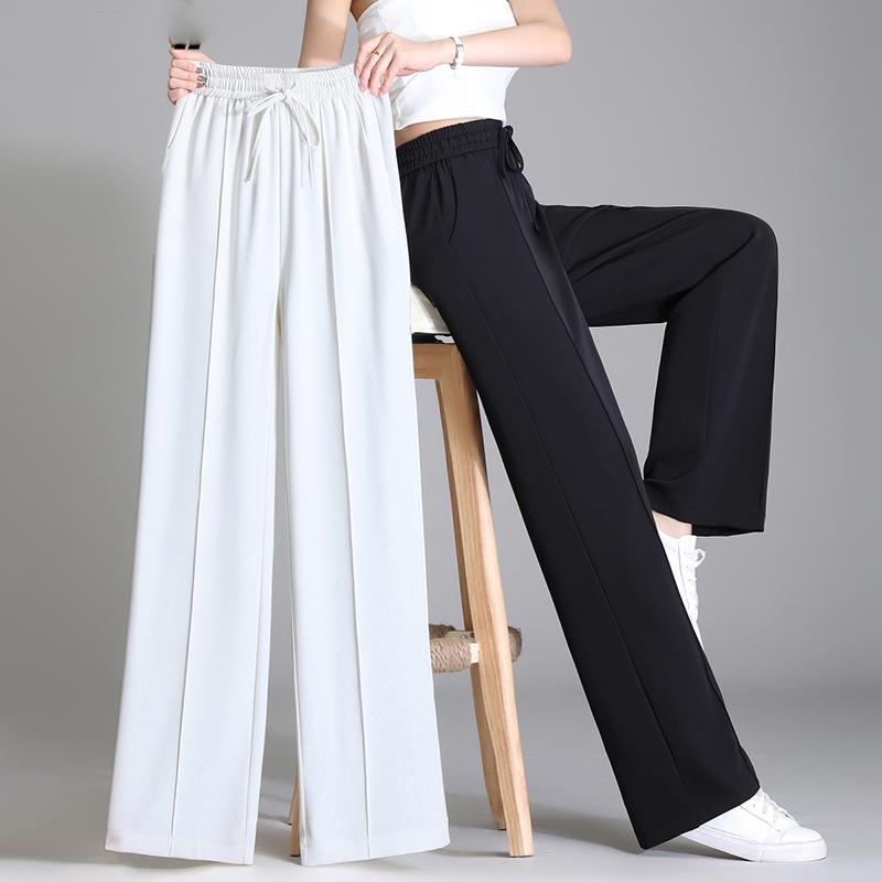 

Women s Summer Straight High Waist Trousers Basic Elastic Trousers Women Casual Trousers Loose 5XL Trousers 5XL