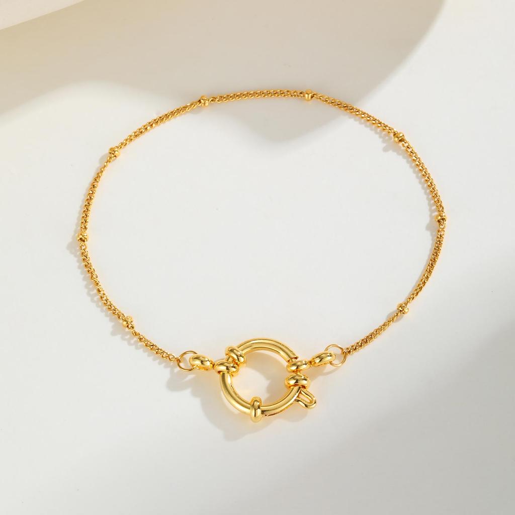 Exquisite Small Square Chain Bracelet for Women Girls, Gold Color Stainless Steel Bubble Buckle Bracelets,Fashion Jewelry Gifts