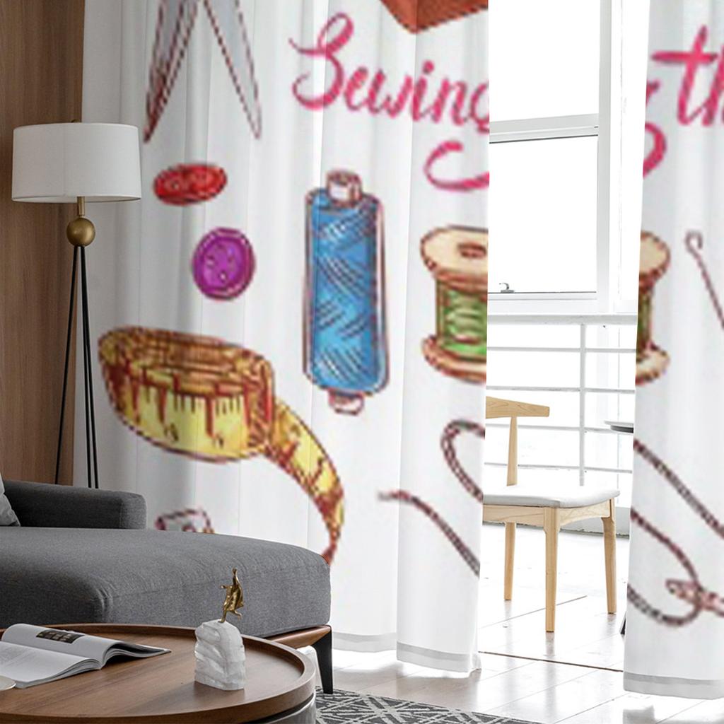 Zestaw ze szkicowym sprzętem krawieckim Szyfonowe Przezroczyste Zasłony do Dekoracji Salonu Sypialni Okienne Woale Tiulowa Zasłona