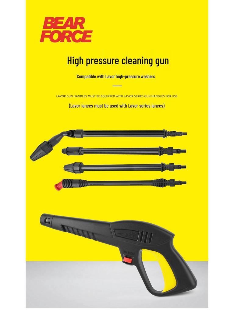 LAVOR-Compatible High-Pressure Water Gun and Nozzle Set