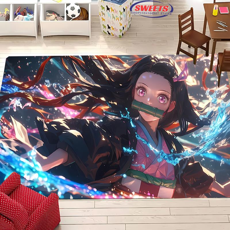 

NO.3 Classic Demon Slayer Kamado Nezuko Theme Carpet,Living Room Bedroom Office Kid Room of Choice,Non-slip Machine Washable Mat 40x60cm (16x24in)