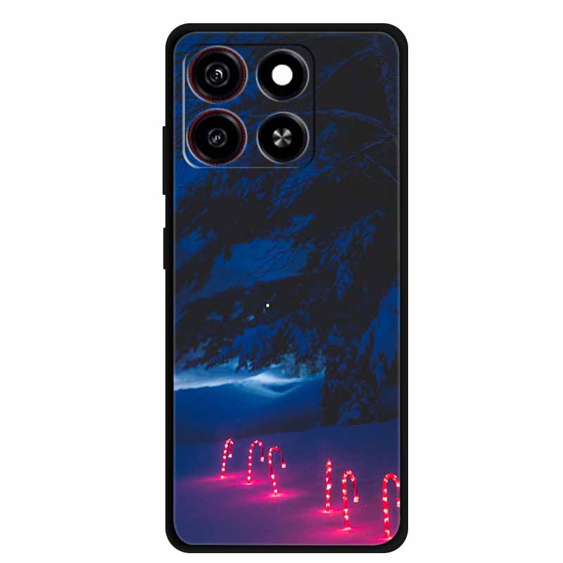Christmas Cover For ZTE Blade A35 A55 Case Black Silicone Cases for ZTE Blade A55 Cartoon Santa Claus Christmas Tree Back Cover
