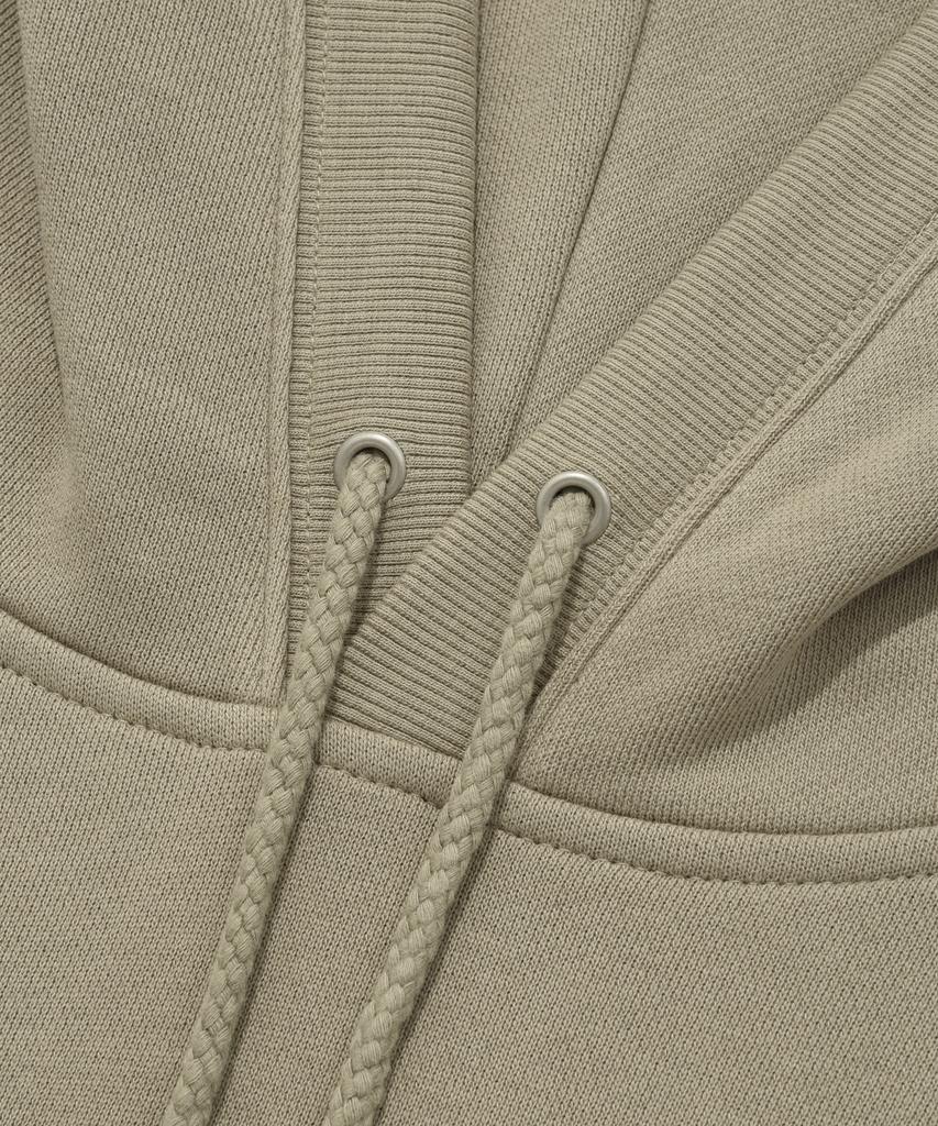 Oversized Small Authentic Logo Hoodie Beige