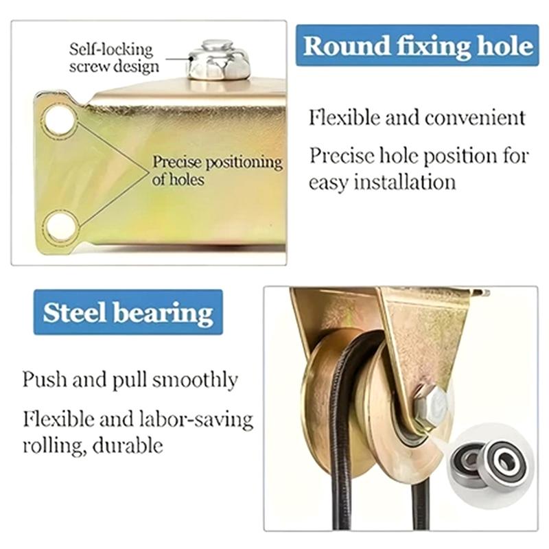 4Pcs V Shaped Plating Color Track Wheel Bearing Home Hardware Rigid Caster V Groove Wheel For Sliding Door Rollers