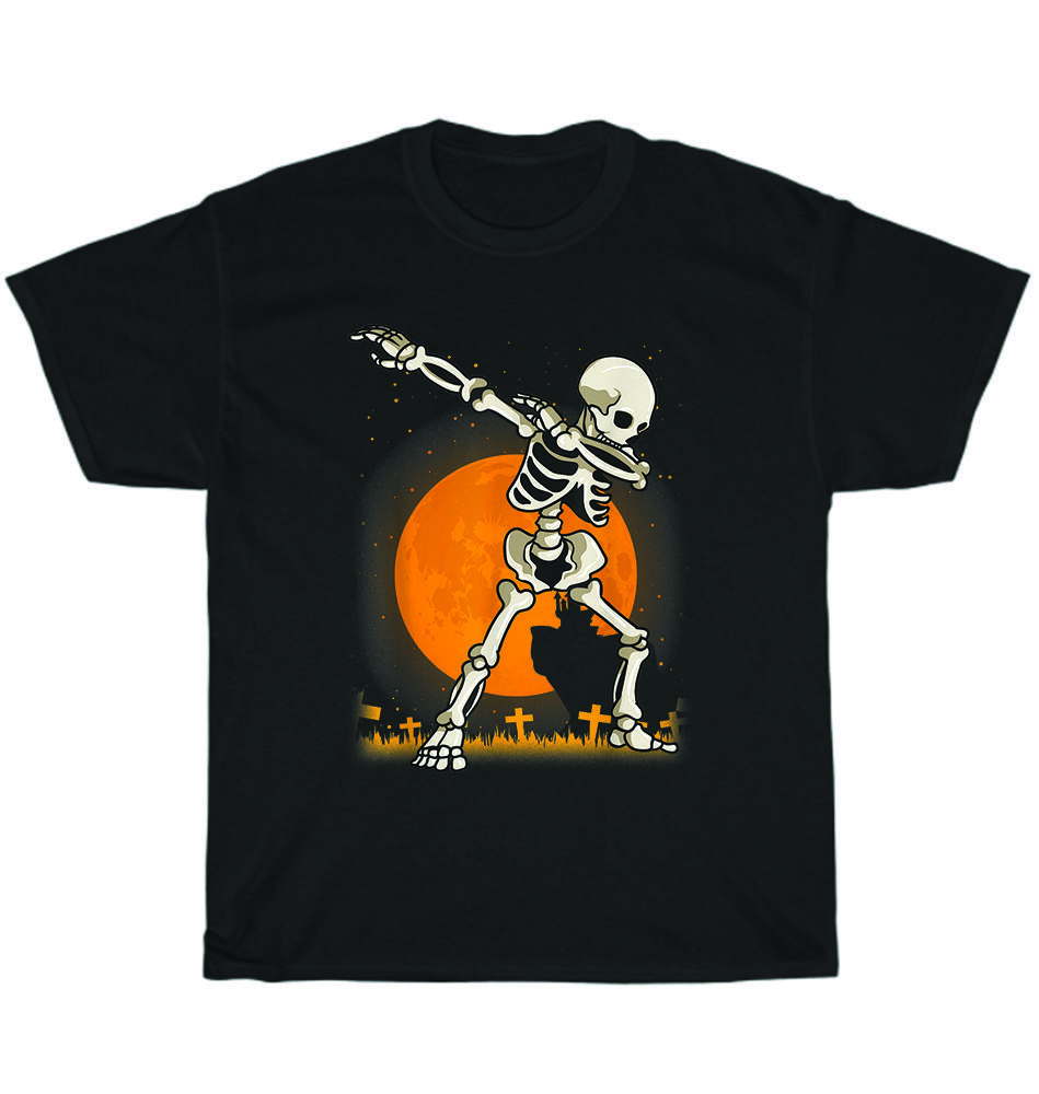 Dab Dance Dabbing Skeleton Costume Halloween Scary Party T-Shirt Unisex Tee Gift S