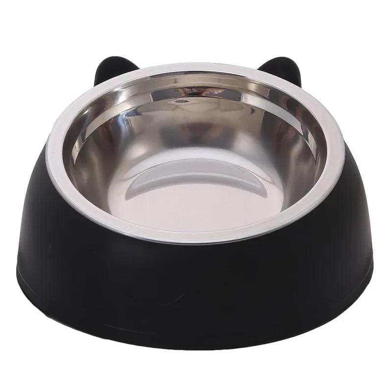 Stainless Steel Cat Bowl and Dog Bowl Double Bowl Protection Cervical Cat Bowl Slant Mouth Hot Selling Pet Food Bowl Supplies