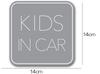 Kids In Car Magnetic Sticker (Simple Design) Kids On Board Sticker Sign Gray (Magnet)