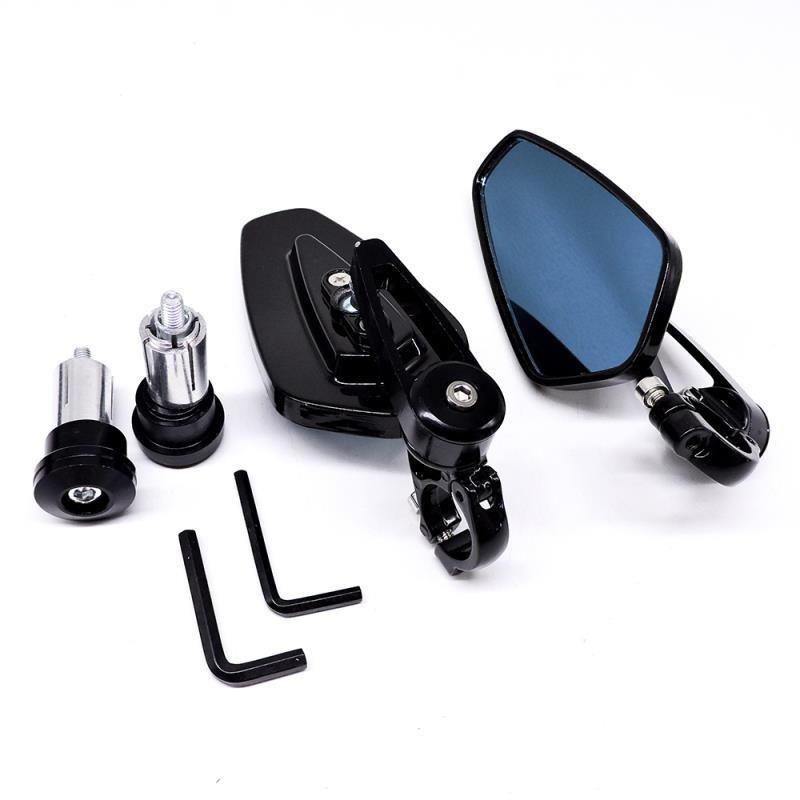 1 Pair Aluminum Alloy Motorcycle Rearview Mirrors Universal Adjustable Anti-shake for Scooters ATVs Street Bikes