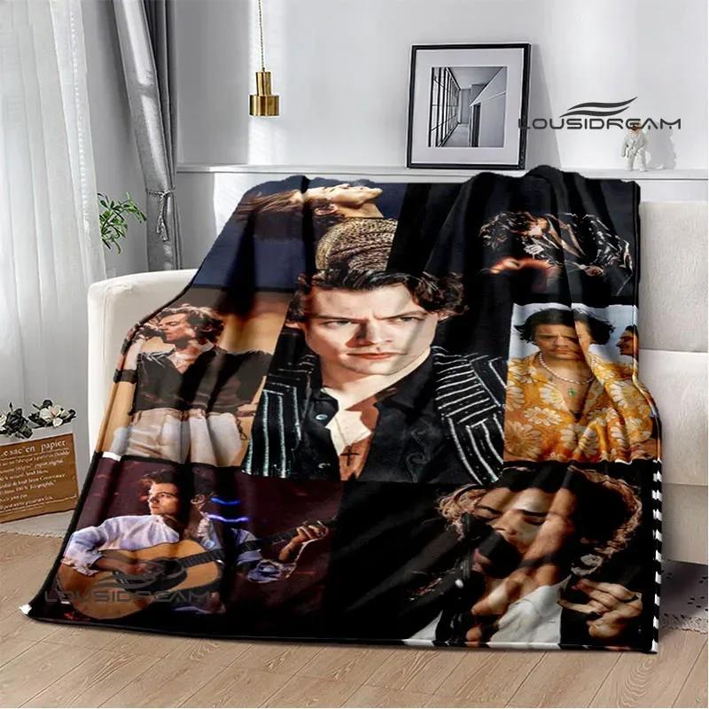 Sänger H-Harry-Styles bedruckte Decke Picknickdecken Flansch warme Decke Weiche und bequeme Decke Bettwäsche Geburtstagsgeschenk