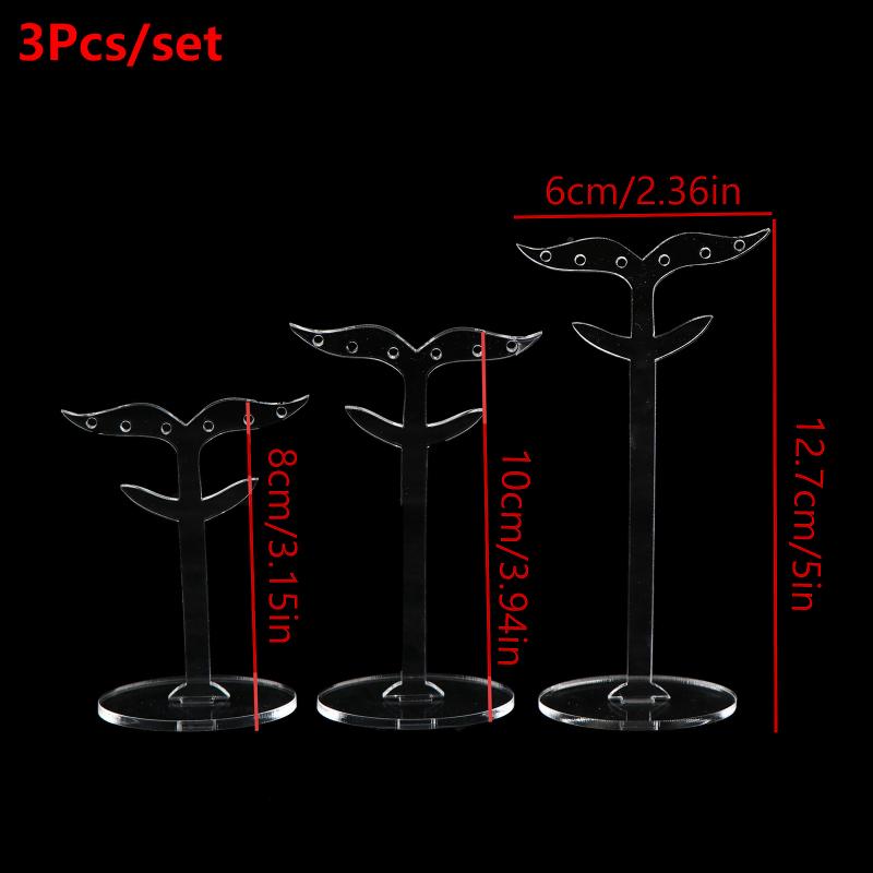 3Pcs/set Clear Acrylic Earring Display Stand Transparent Stud Dangle Earrings Display Rack For Jewelry Showcase Organizer Holder