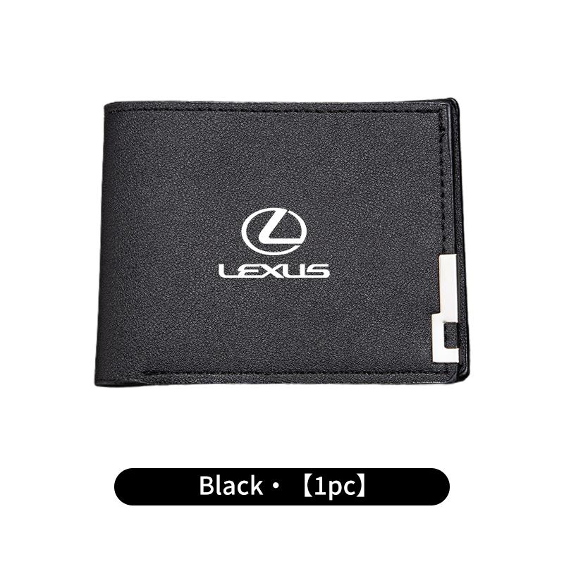 

Car Accessories Men s Short Wallet ID Card Case Coin Purse For Lexus IS250 IS200 CT200h GS300 LS430 RX450h LX570 IS300 ES RX LS чёрный
