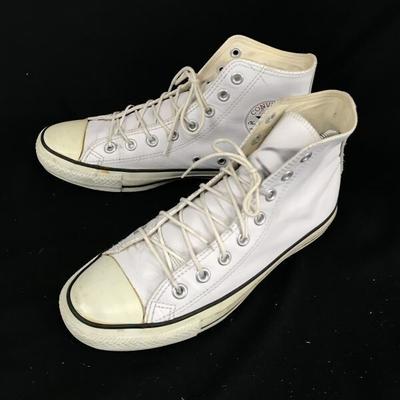 Leather High-cut Sneakers 25.5 US7 off-white(USED)