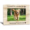 Pet Dog Memorial Picture Frame, Sympathy Bereavement Gifts for Loss of Dog Cat, Rainbow Bridge Dog Memorial Photo Frame 4x6, Dog Memory Wooden Photo