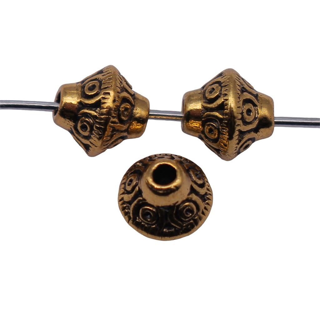 Multi Color Flower Edge Spacer Beads Metal Charms For Jewelry Making Accessories
