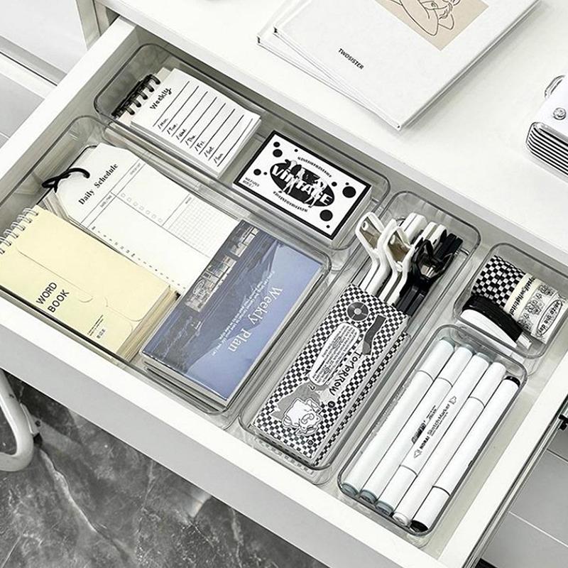 * New Sale Stackable Acrylic Drawer Organizer Adjustable Divider Trays For Cosmetics Modular Makeup Storage Box