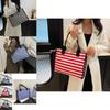 Fashionable Large Capacity Tote Bag For Women In Black Red And Blue Stylish Canvas Design