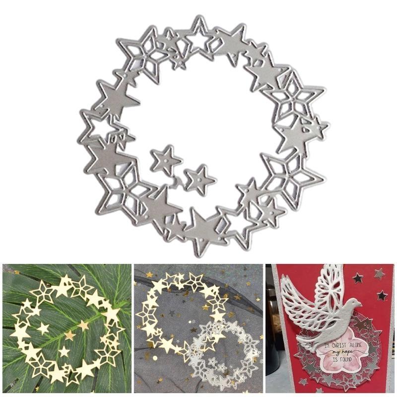 Circle Star Frame Cutting Dies Carbon Steel Die Cuts Embossing Stencils for Photo Scrapbooking Card Making Decorations