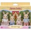Doll - SYLVANIAN FAMILIES - The Creme Rabbit Family - Articulated and Carefully Dressed