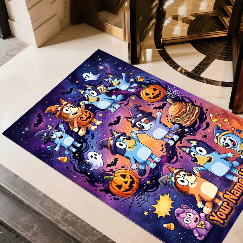Halloween Friends Costume Customized Name Floor Rug Office Rug Perfect for Decorate Room Study Room Kitchen Game Room Anti-slip Rug Decorate Offices