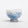 Hand Painted Blue Bamboo Ceramic Master Cup Floral Shape Underglaze Blue Flower Luxury Tea Cup For Home Gongfu Tea Set