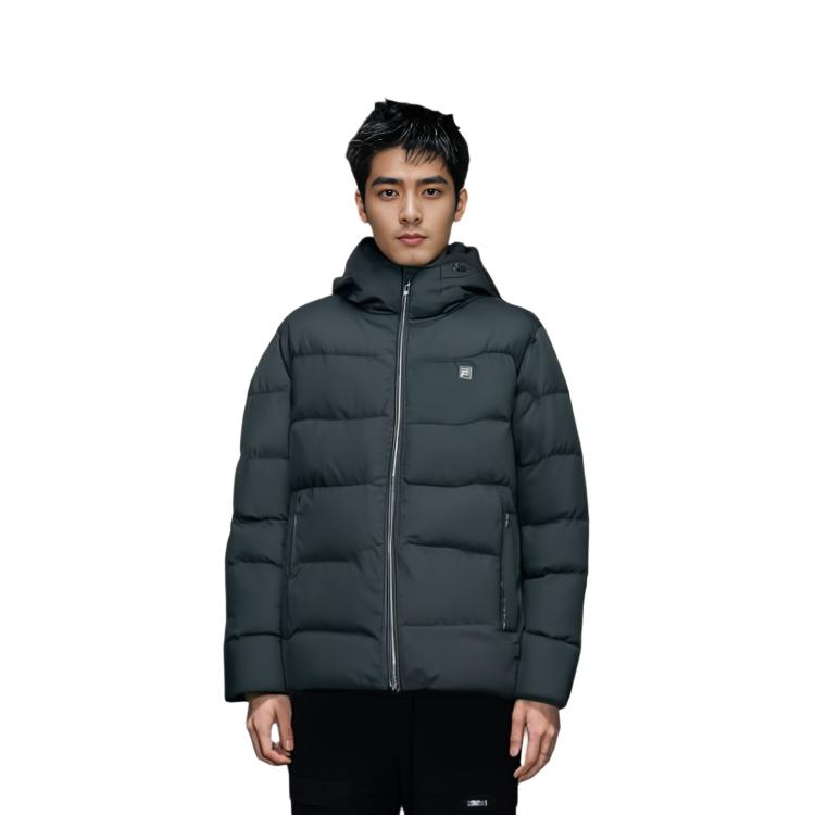 Fila Official 2023 Winter New Fashion Casual Basic Simple Hooded Jacket Men Outerwear F11M347902F-BK