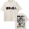 Washed Anime Attack on Titan Graphic T Shirts Vintage Harajuku Unisex Women T Shirt Oversized Cotton Casual Short Sleeve Streetwear
