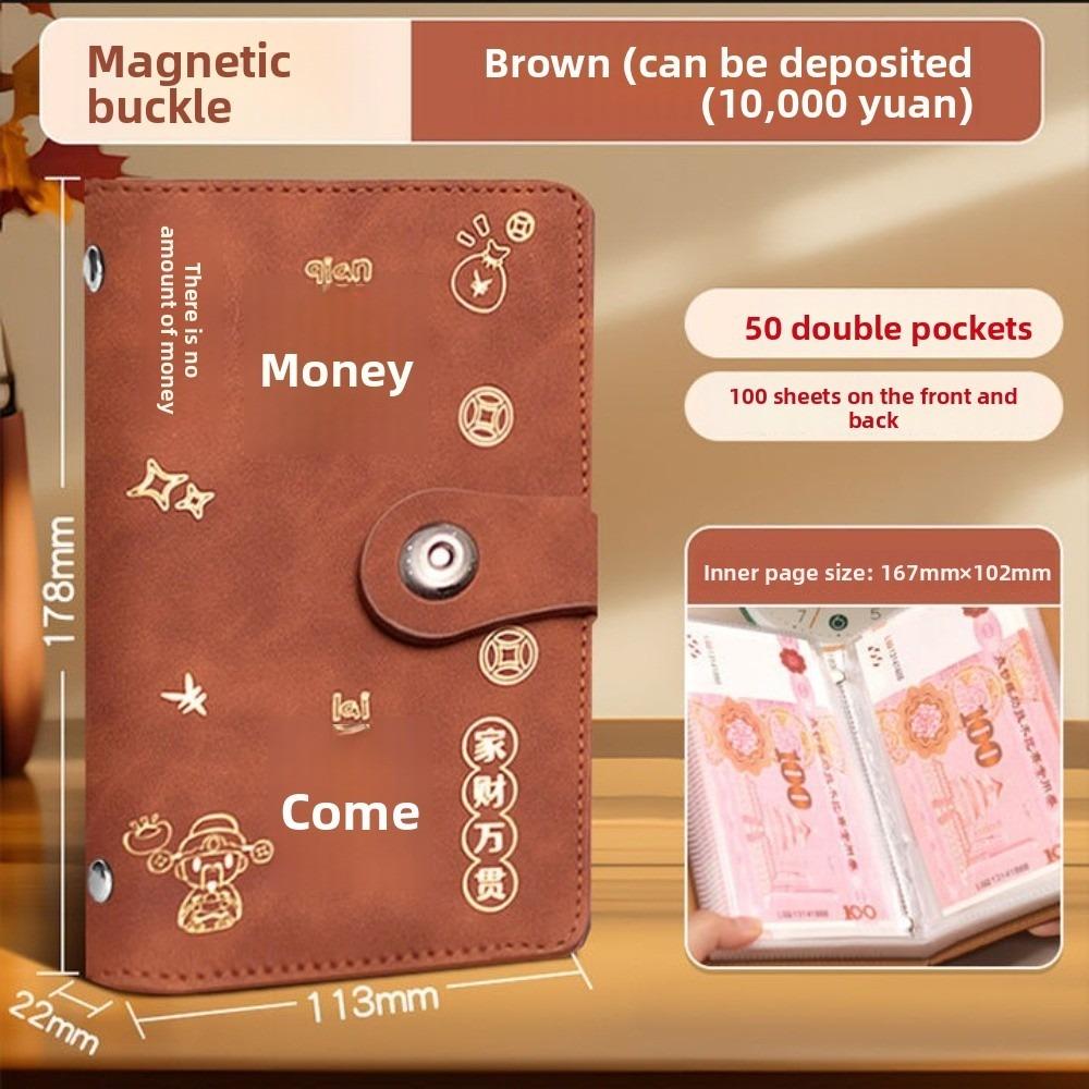 Waterproof 50 Envelopes Money Saving Challeng Large Capacity Cash Storage Book